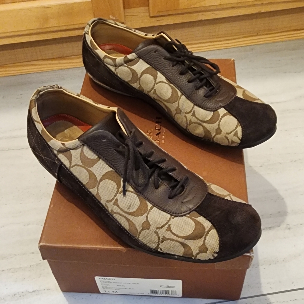 Coach Men's Brown and Tan Sneakers